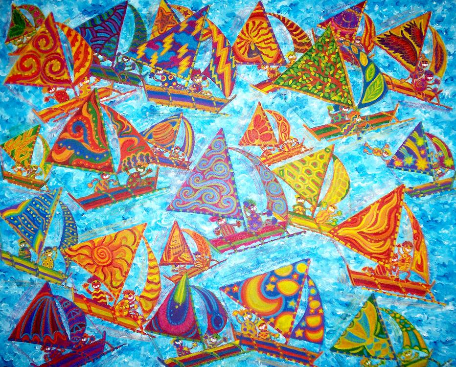 Rainbow Regatta あなたの作品が壁にかかっているイメージ