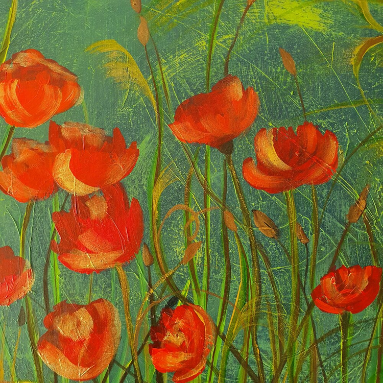 Poppies Bild Ihres Kunstwerks an der Wand