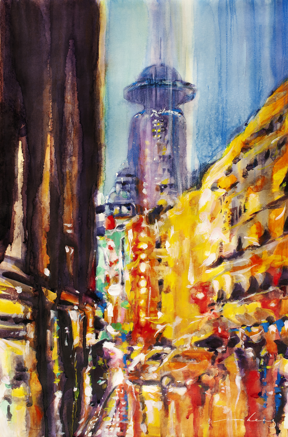 City Skyline Image of your art work hanging on the wall