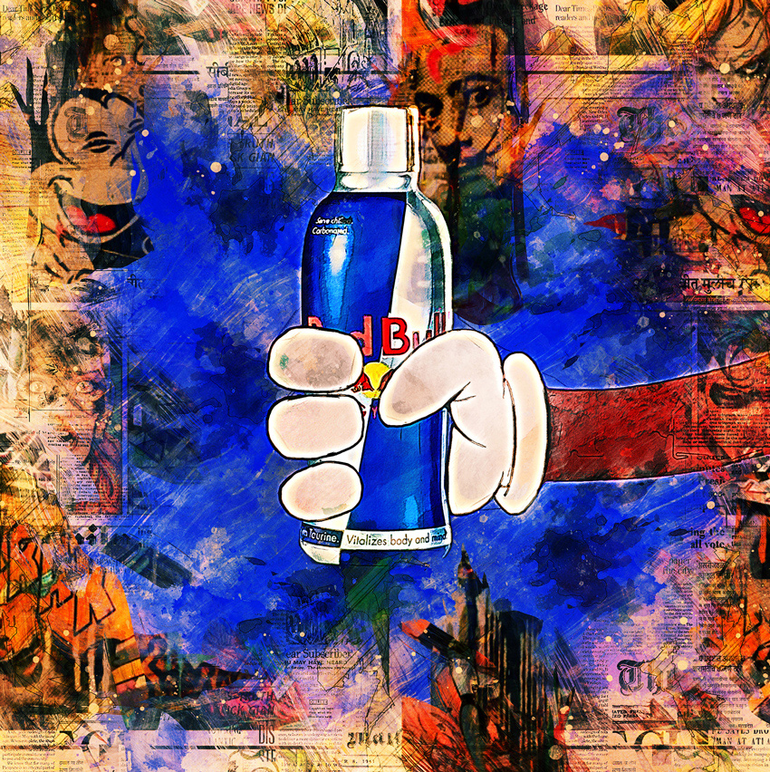 Mickey Red Bull !! Bild Ihres Kunstwerks an der Wand