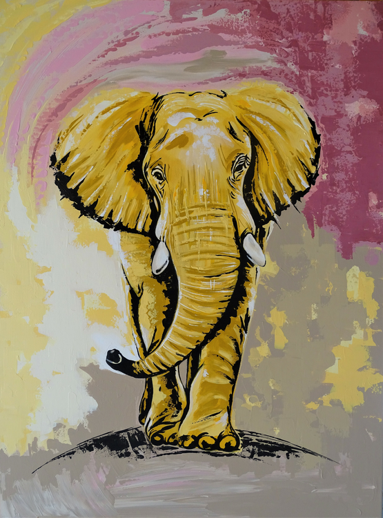 Wild elephant Image of your art work hanging on the wall
