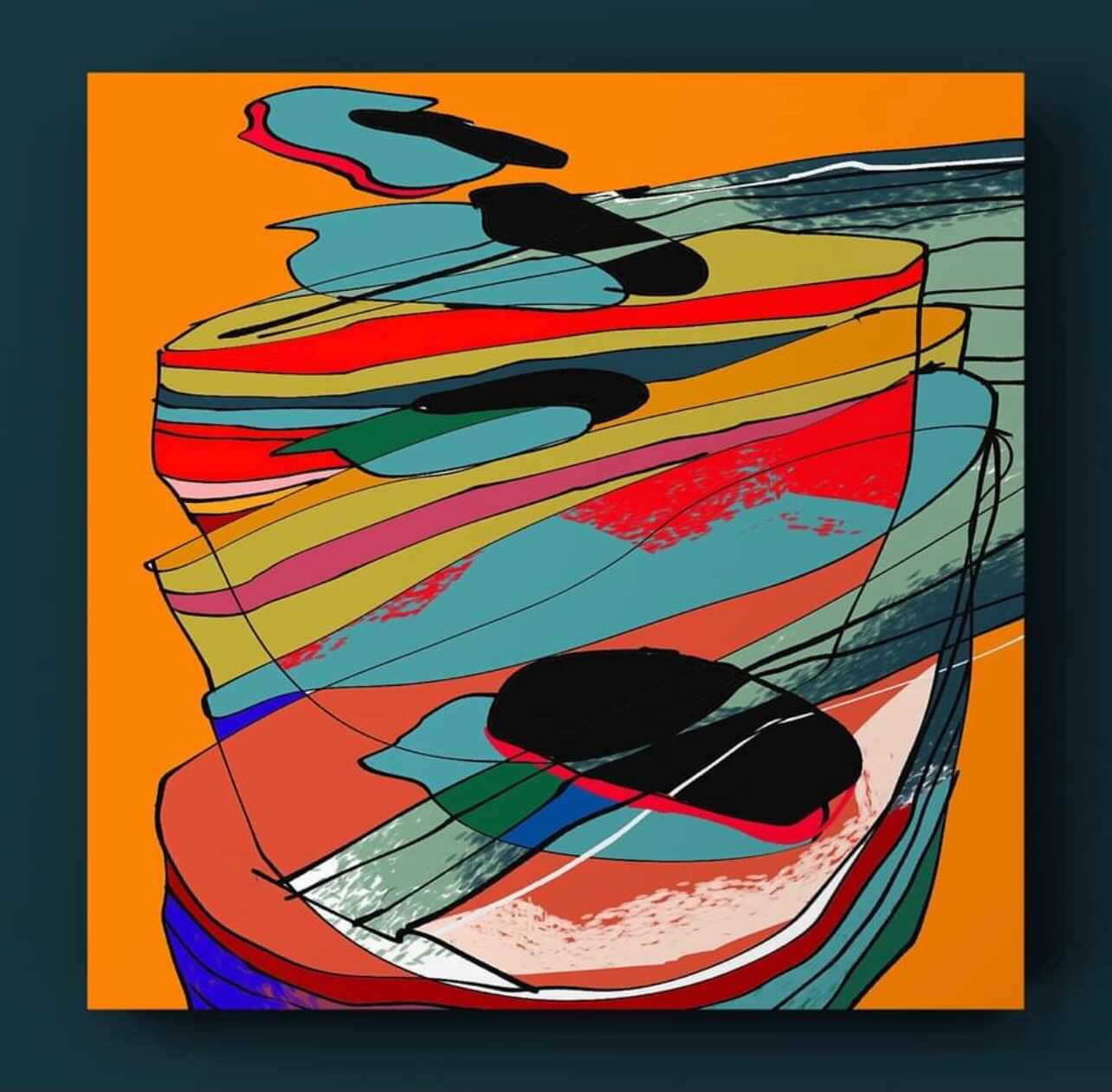 ナカミツキ シルクスクリーン Stroke Vc. アート ナカミツキ