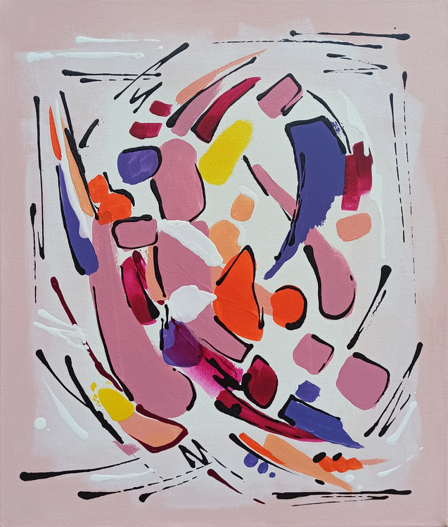 #abstract Lucky Sabado - black ash FRAME is for FREE Image of your art work hanging on the wall