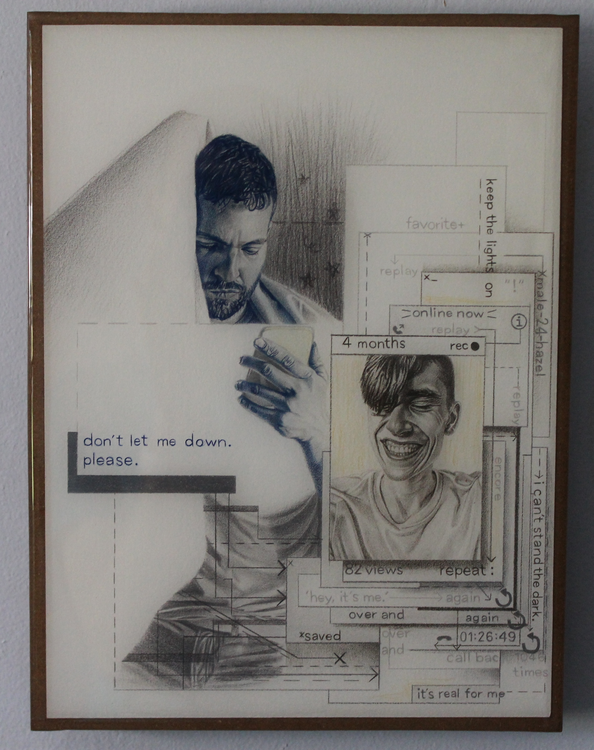 he never says goodbye Image of your art work hanging on the wall