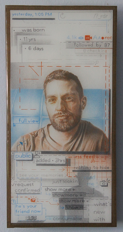 add him Image of your art work hanging on the wall