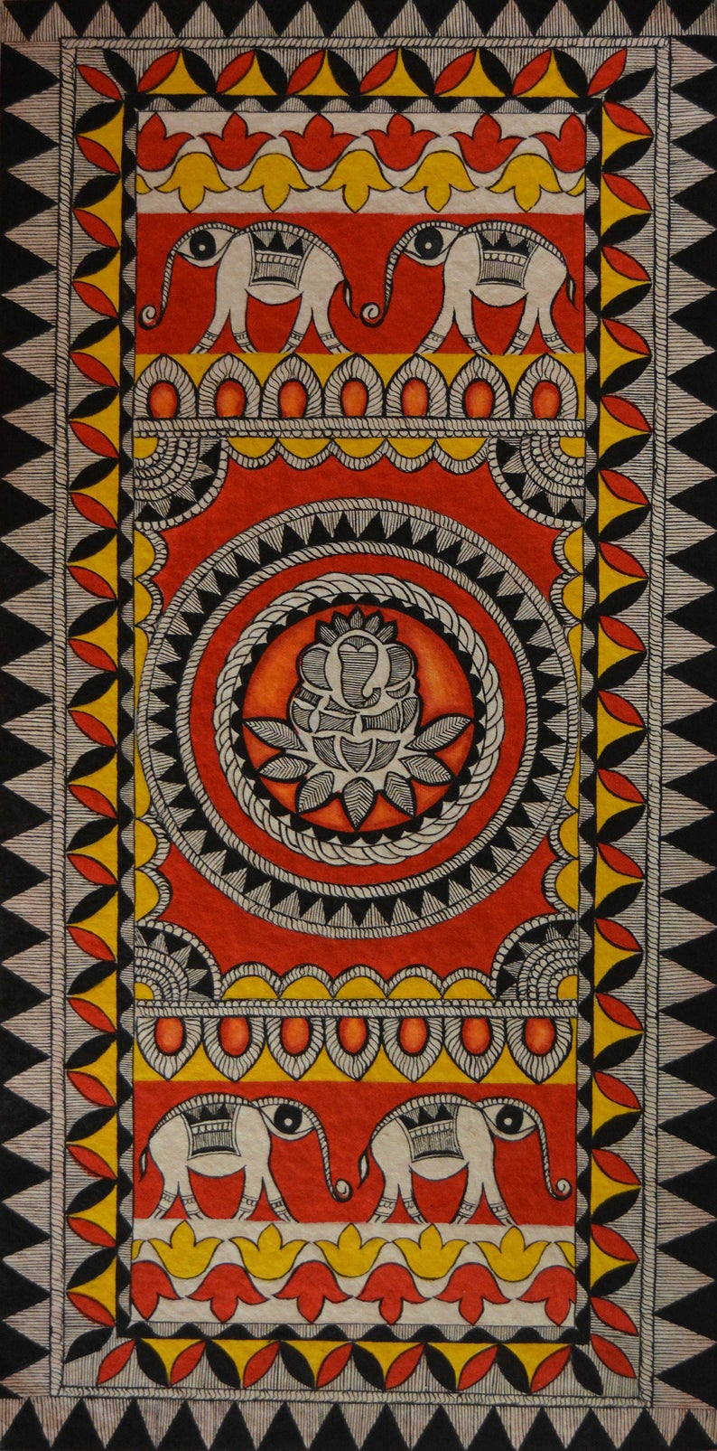 Traditional madhubani folk art, by the artist Sweta Patel