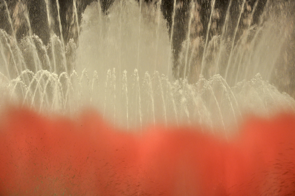 Red and White Image of your art work hanging on the wall