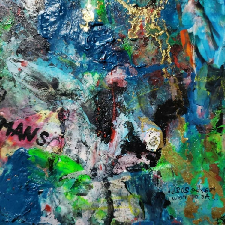 【SOLD】Pollution-汚染- Bild Ihres Kunstwerks an der Wand
