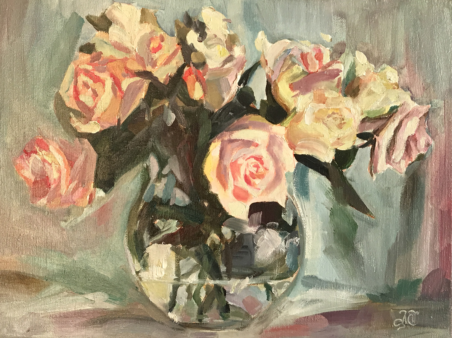 'ROSES' Image of your art work hanging on the wall