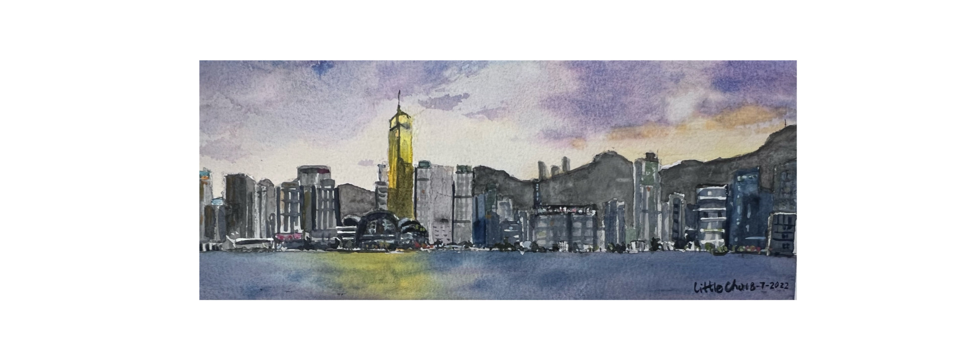 Hong Kong Victoria Harbour at dusks by Little Cho | TRiCERA ART