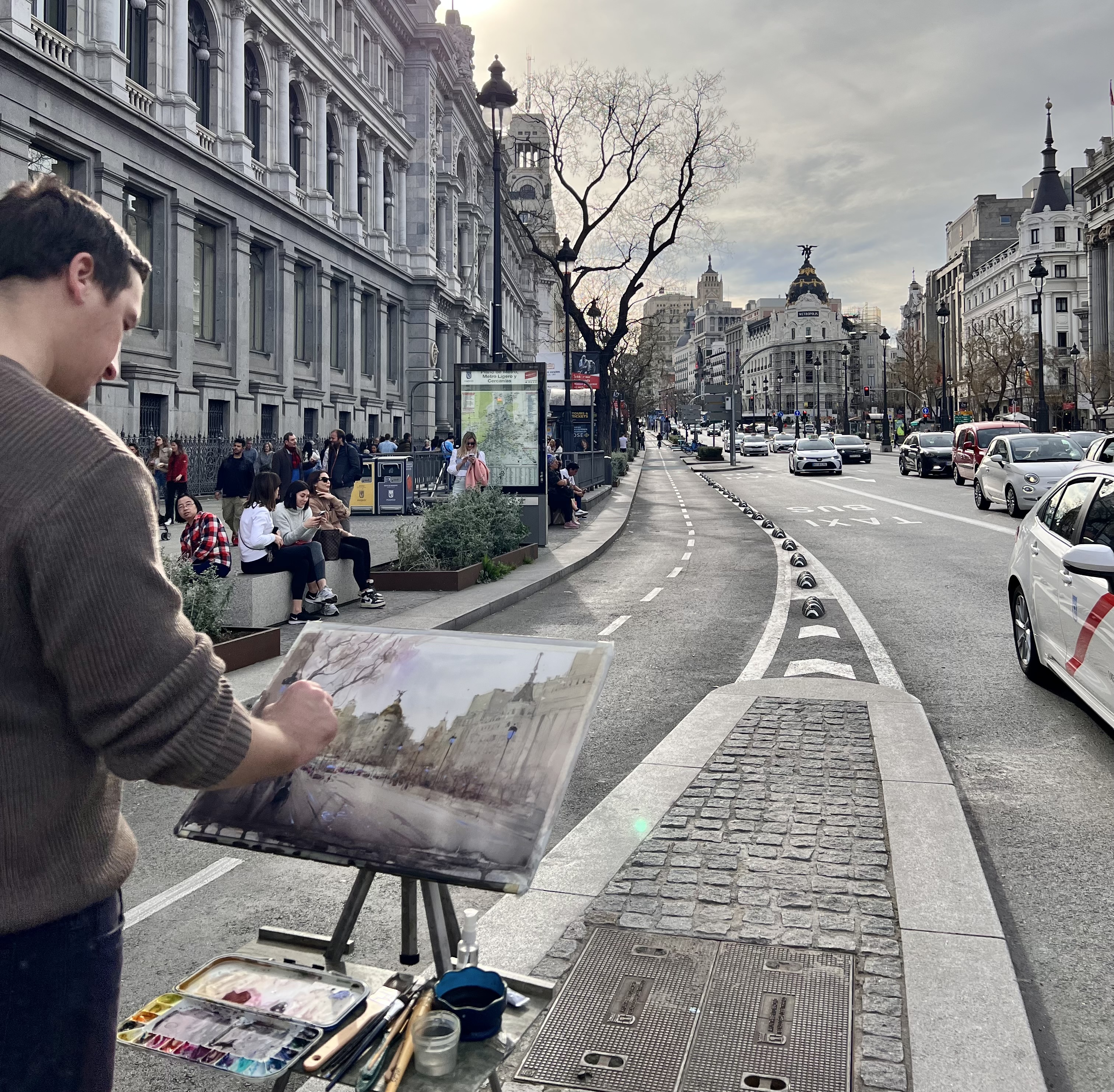 View of the picturesque Gran Via street in Madrids by Andrii