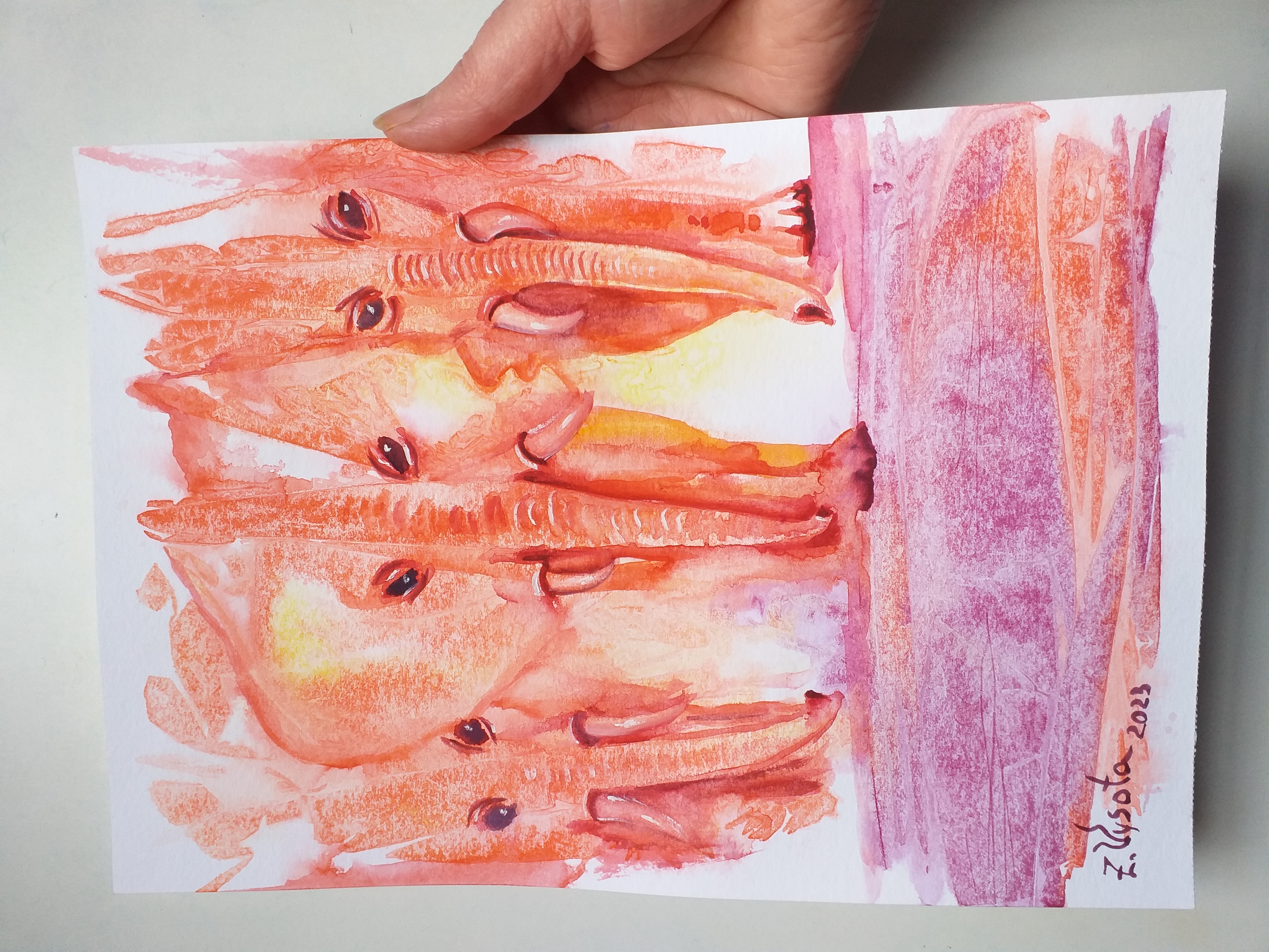 Solar Elephants Original Watercolor Painting Animals Artwork Wildlife Wall  Arts by Zinaida Vysota | TRiCERA ART, image size:3096x4128