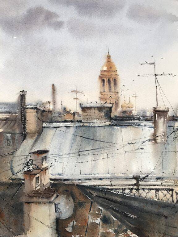 Roofs of St. Petersburg #2 あなたの作品が壁にかかっているイメージ