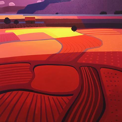 Red Field あなたの作品が壁にかかっているイメージ