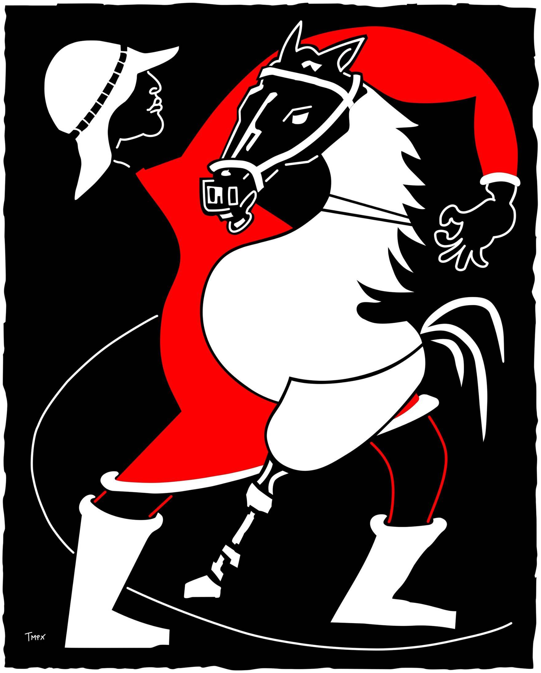 The Mongol horsemanol Image of your art work hanging on the wall