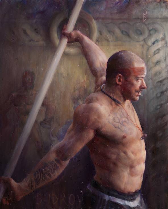 Mean Machine, Portrait of a Strongman Victor Blud Image of your art work hanging on the wall