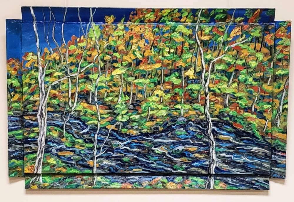Delaware Tributary in Autumn Image of your art work hanging on the wall