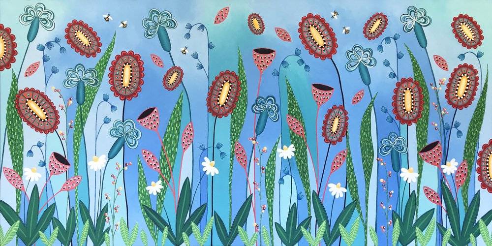 BLOOMING ABUNDANCE Image of your art work hanging on the wall