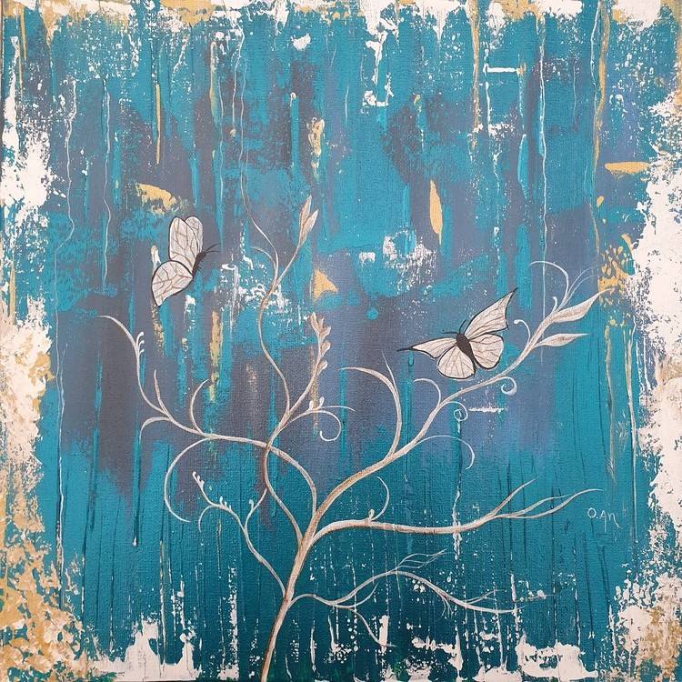 Butterflies Bild Ihres Kunstwerks an der Wand