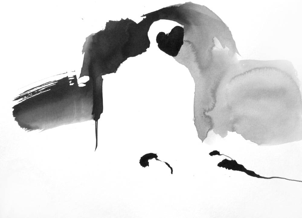 White on black Image of your art work hanging on the wall