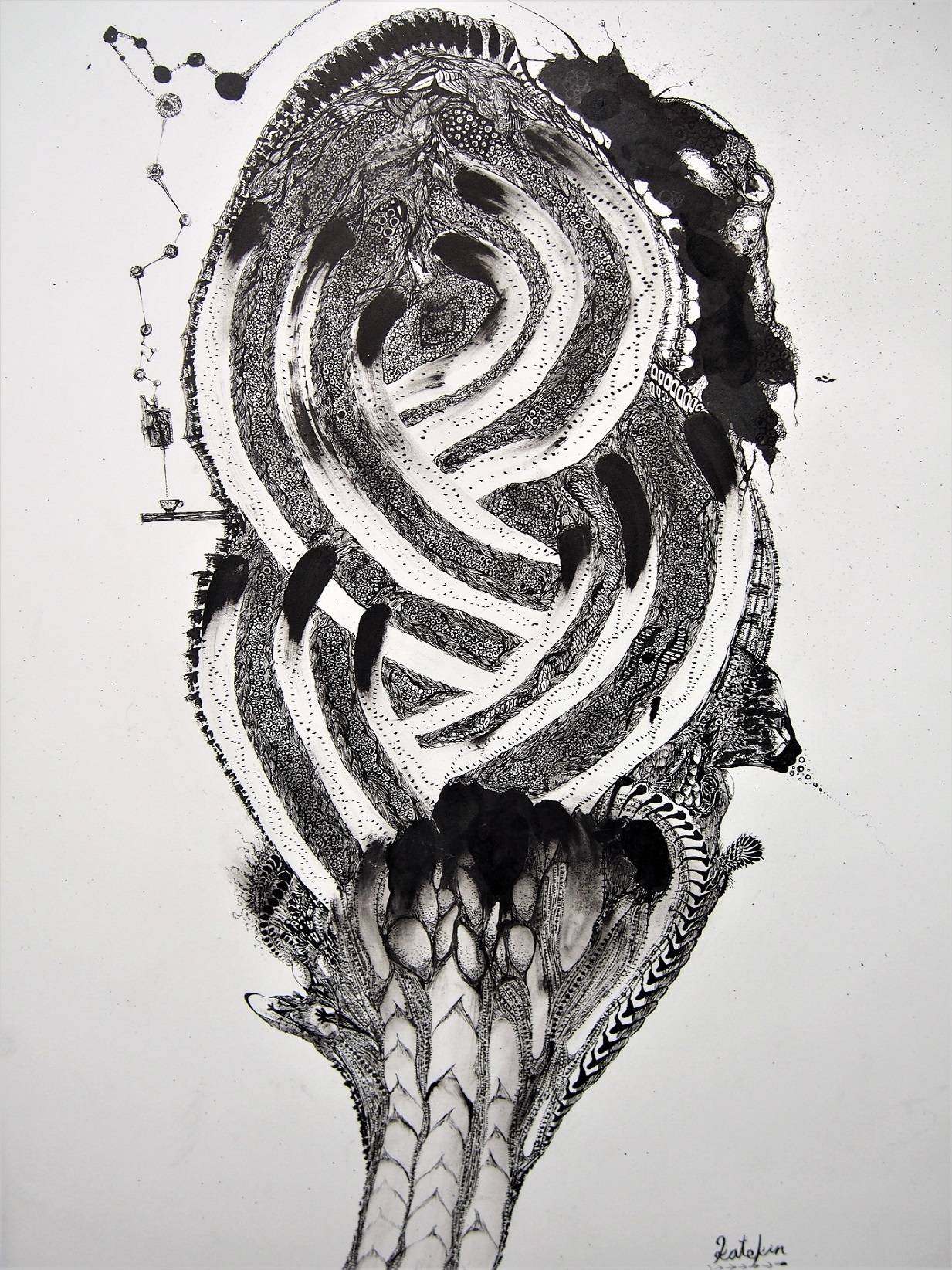 Behind the scenes at the store. Until your coffee is poured. Image of your art work hanging on the wall