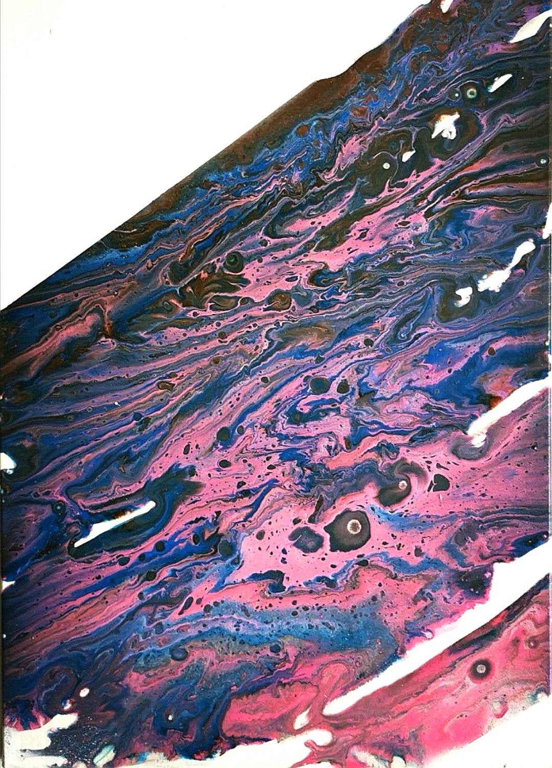 Purple- Blue/ Untitled Image of your art work hanging on the wall