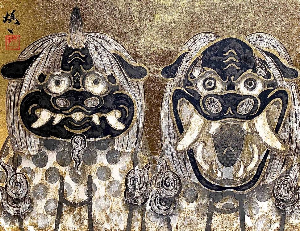lion and komainu Image of your art work hanging on the wall