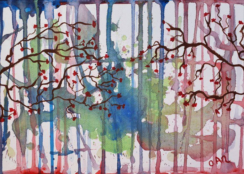 Rainbow rain Image of your art work hanging on the wall