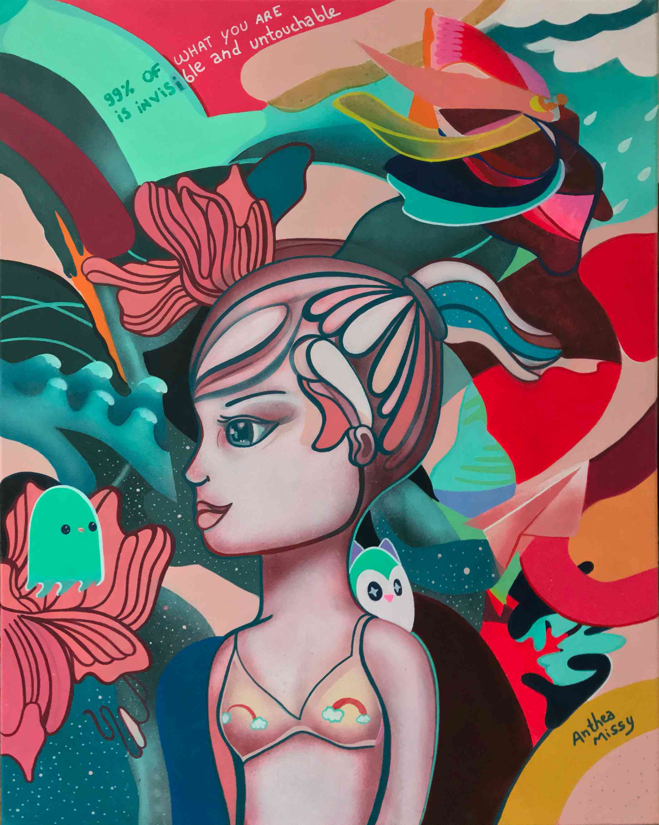 99% of what you are is invisible Image of your art work hanging on the wall