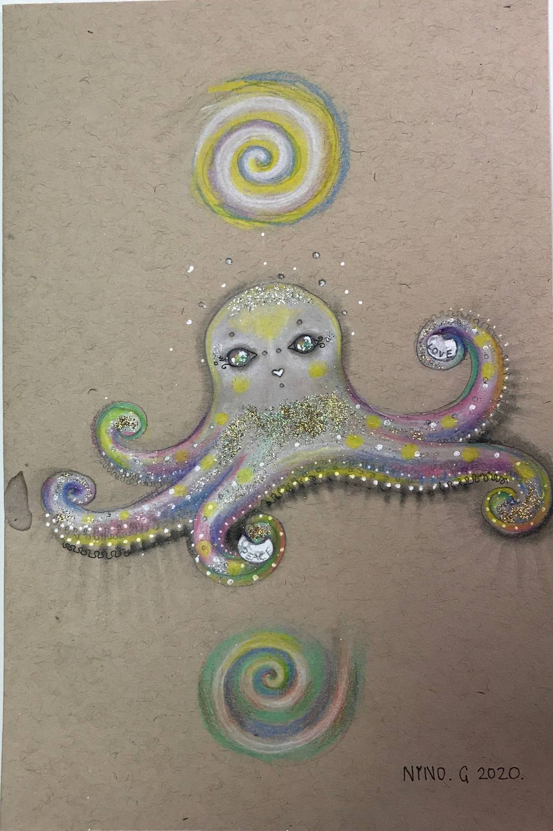 Cute octopus Bild Ihres Kunstwerks an der Wand