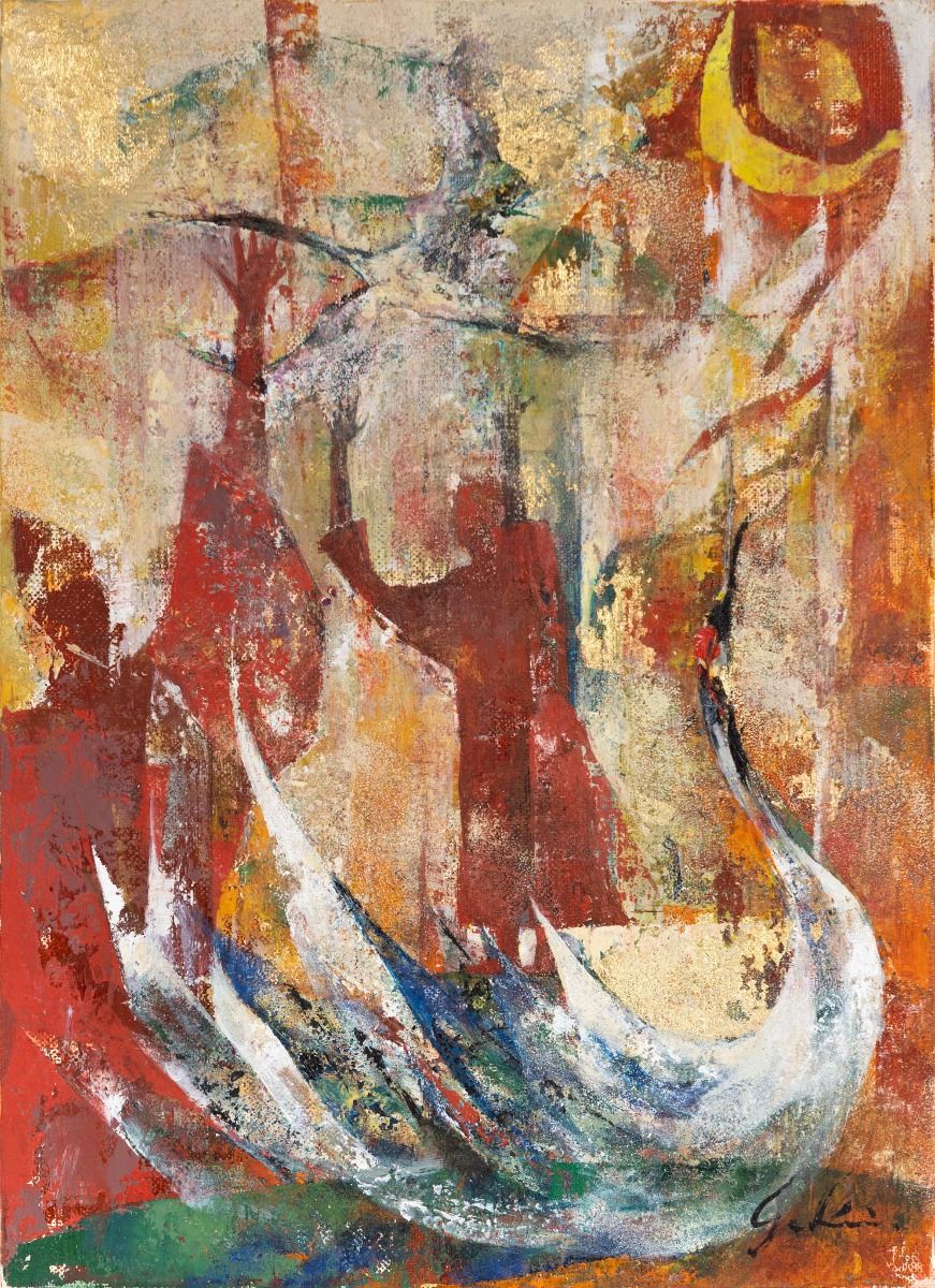 Flying crane Image of your art work hanging on the wall